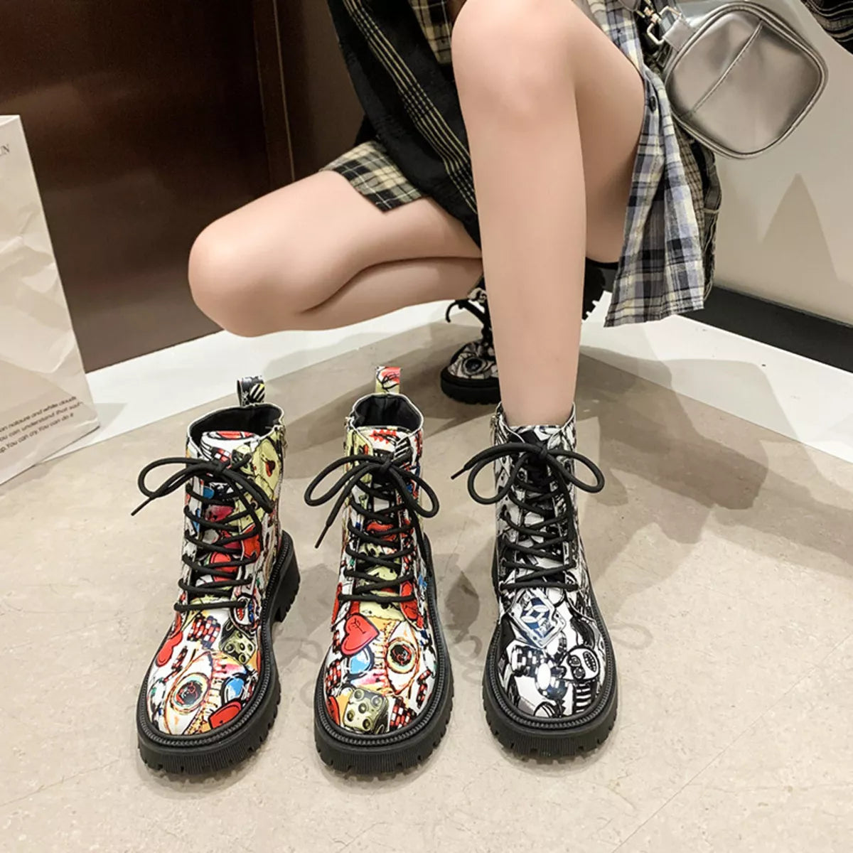 Edgy Urban Combat Boots - OutfitLondon