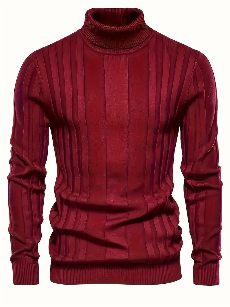 Men's Thick Cable Knit Turtleneck Sweater