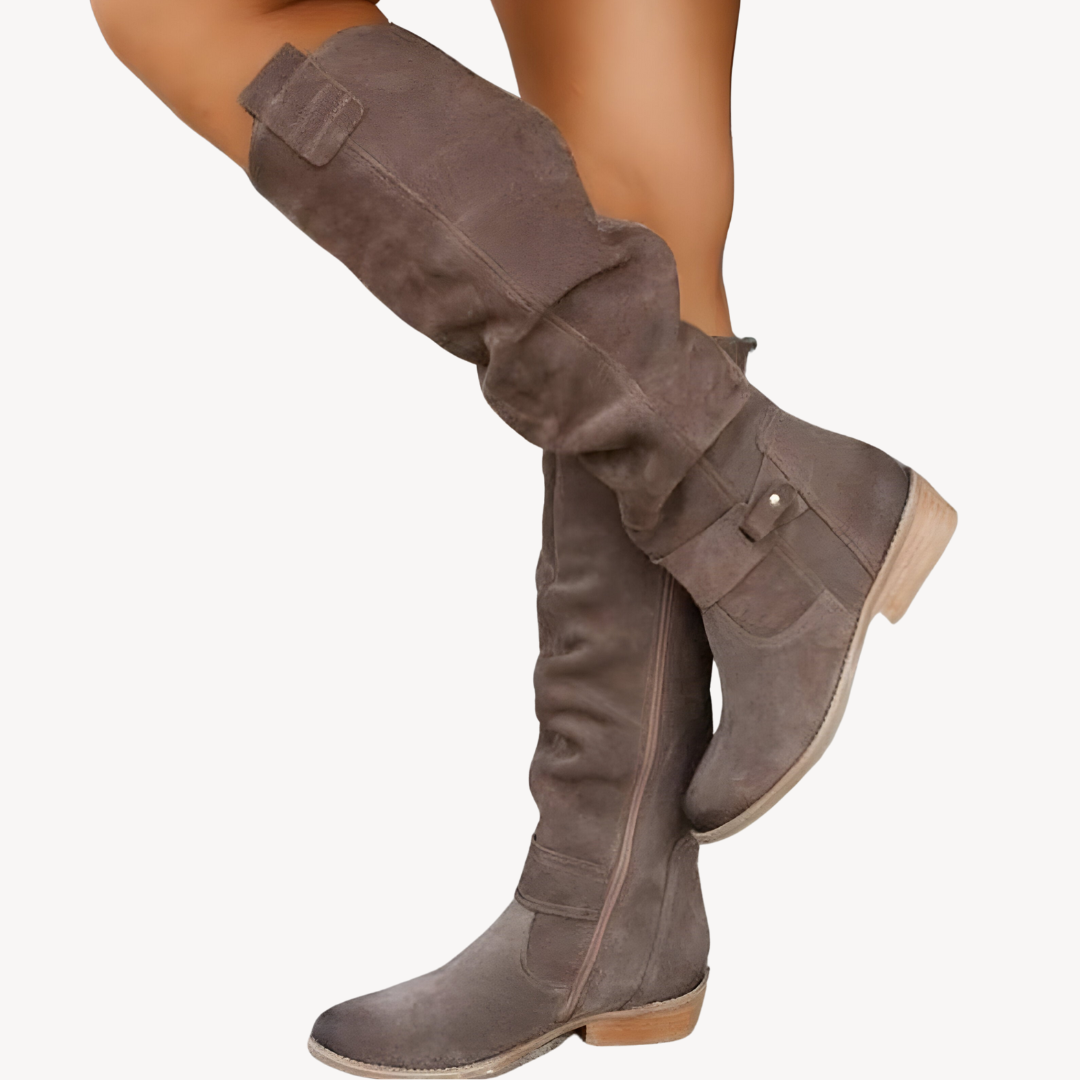 Soft Leather Tall Chunky Boots
