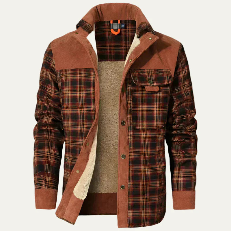 Warm Plaid Fleece Lined Jacket