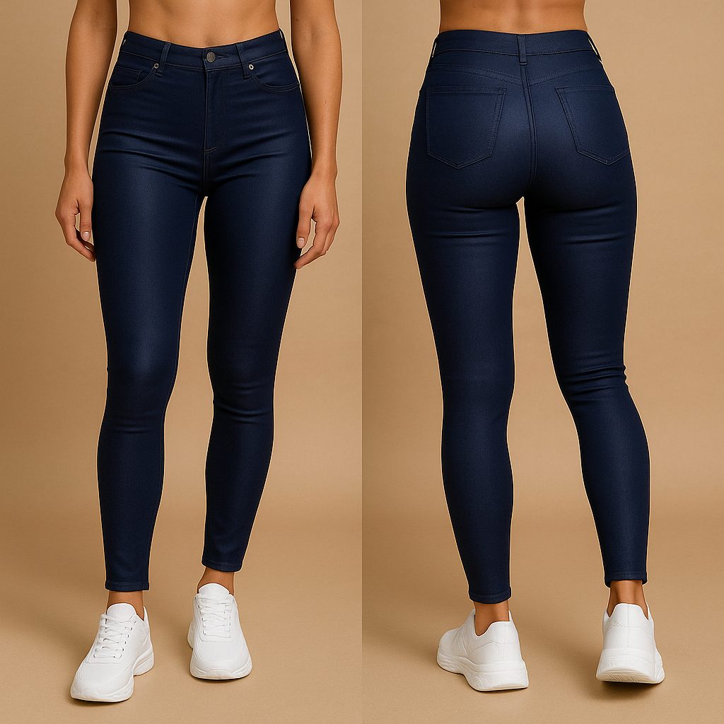 Women's Fitted Leather High Waist Trousers