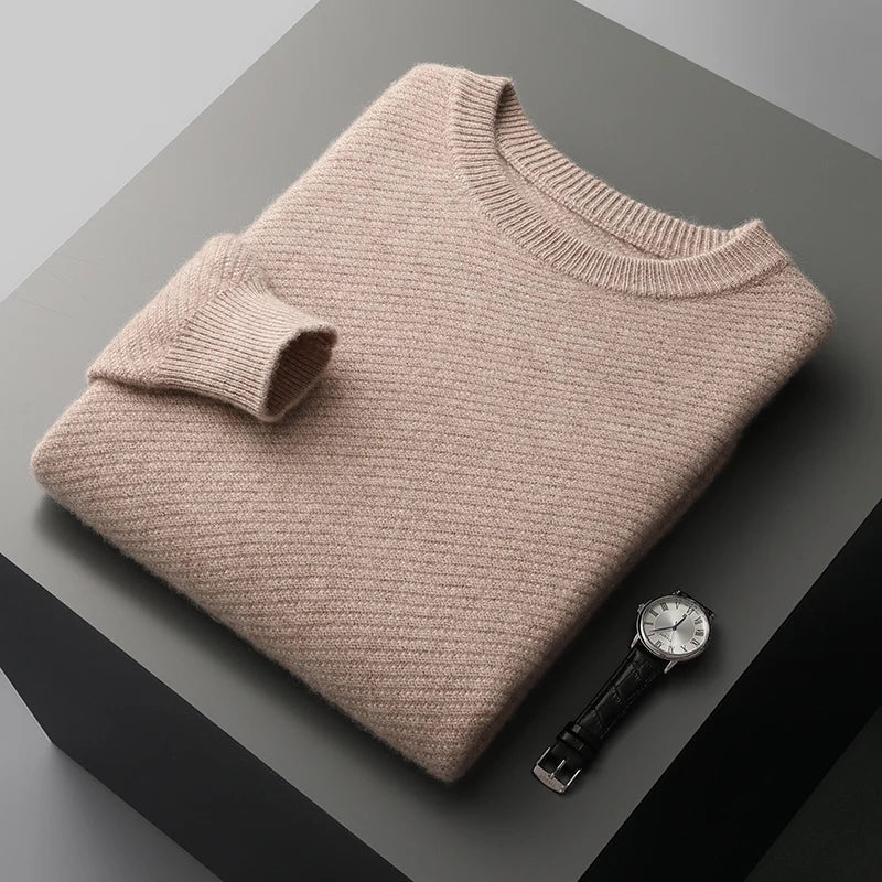 Warm Woolen Crew Neck Sweater for Men