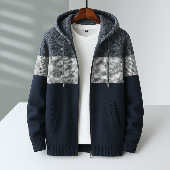 Men's Zip Hoodie Fleece Lined Black