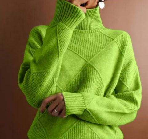 Cozy Cable Knit Ladies Winter Sweater