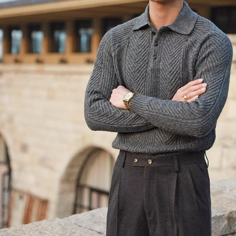 Evan - Classic Fit Crew Neck Sweater for Men