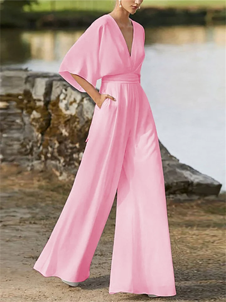 Women's Elegant V Neck Summer Romper
