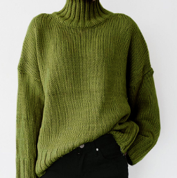 Soft Pastel Green Oversized Women's Sweater - OutfitLondon