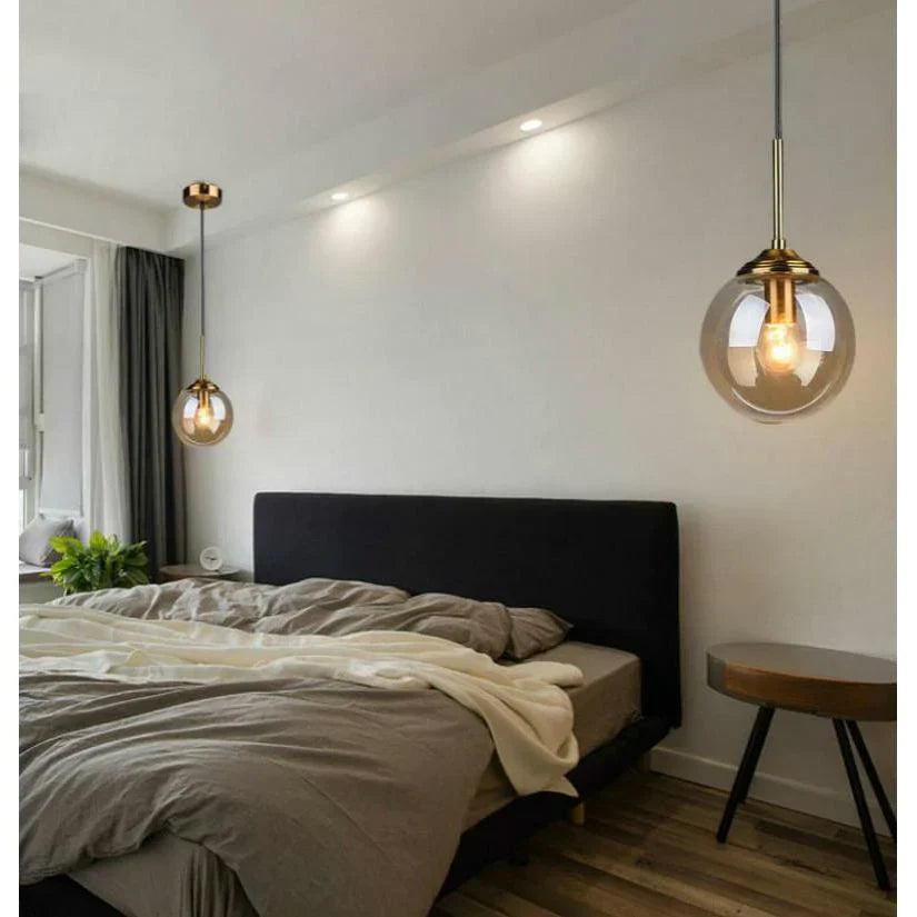 Vibrant Circular Glass Hanging Light