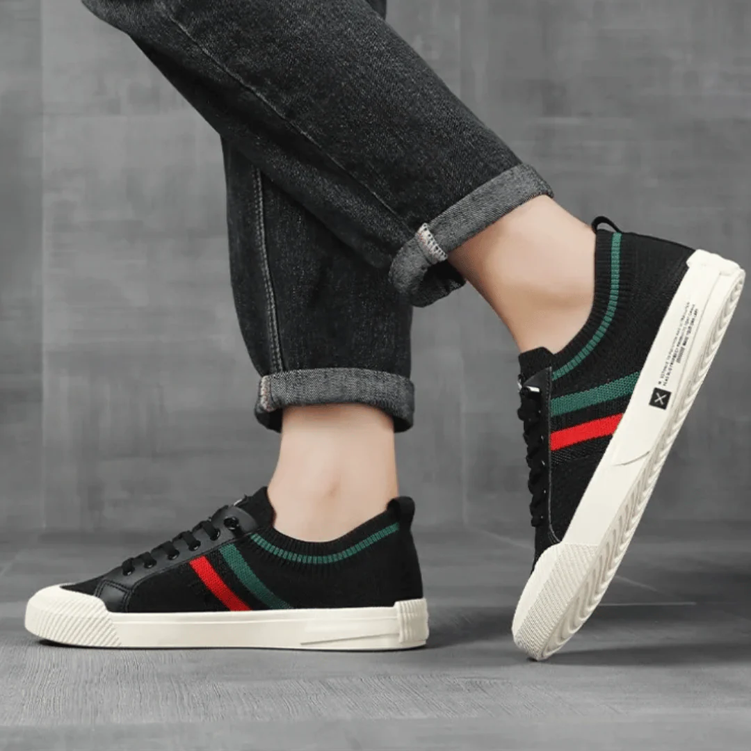 Comfy Lace Up Sports Shoes with Stripes