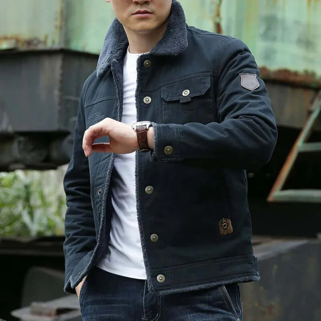 Warm Fleece Lined Canvas Coat