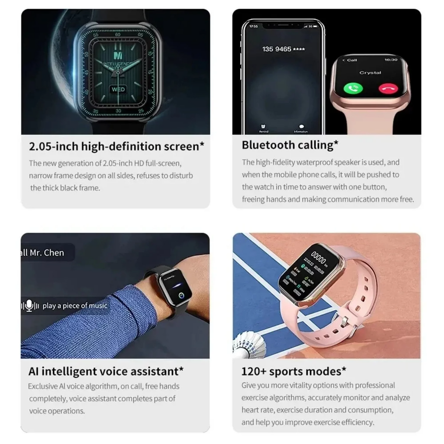 Waterproof Fitness Watch with HD AMOLED Screen