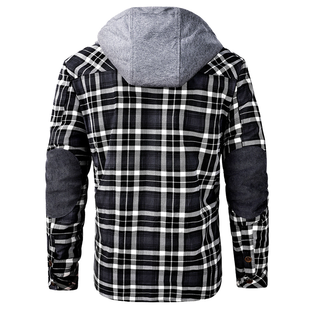 Warm Plaid Hooded Fleece Jacket