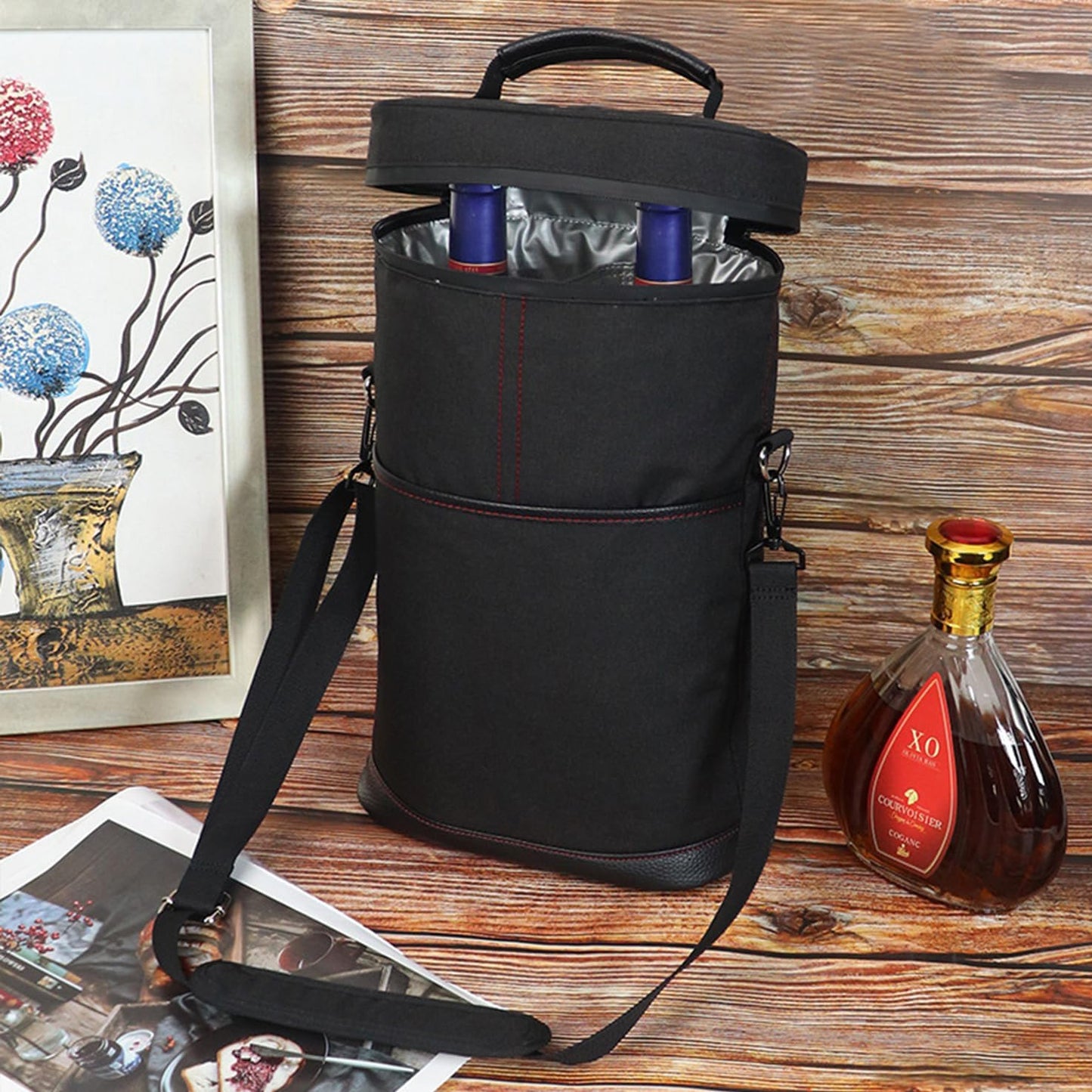 Thermal Wine Carrier Bag with Padded Strap