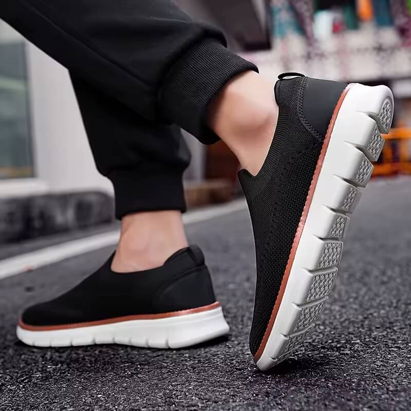 Soft Slip-on - Elastic Knit Casual Black Shoes