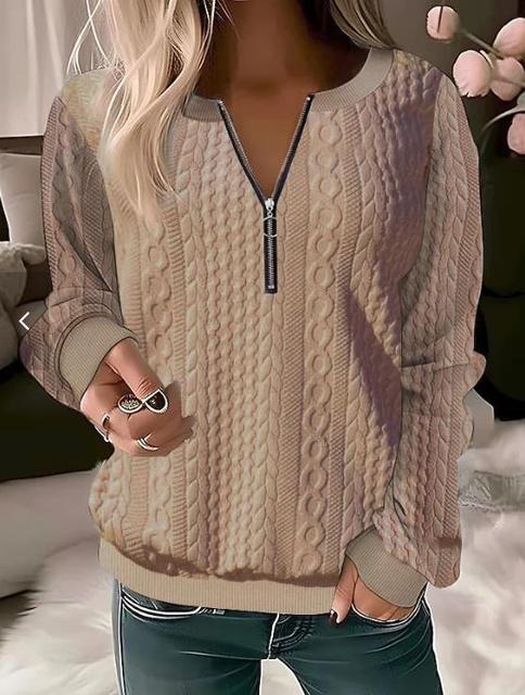 Soft Crew Neck Patterned Pullover Sweater