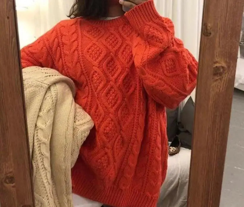 Cozy Oversized Knit Sweater for Fall Winter