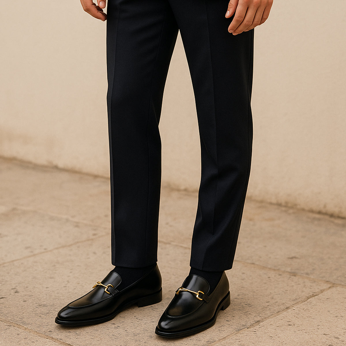 Classic Men's Black Leather Tassel Loafers