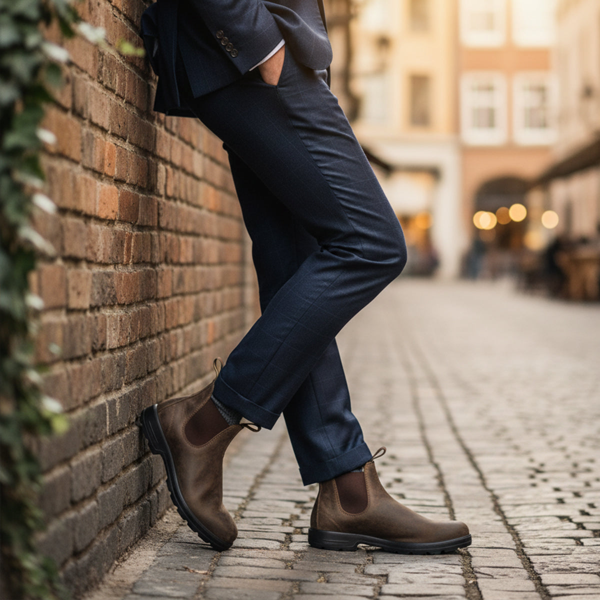 Classic Black Leather Ankle Boots for Men