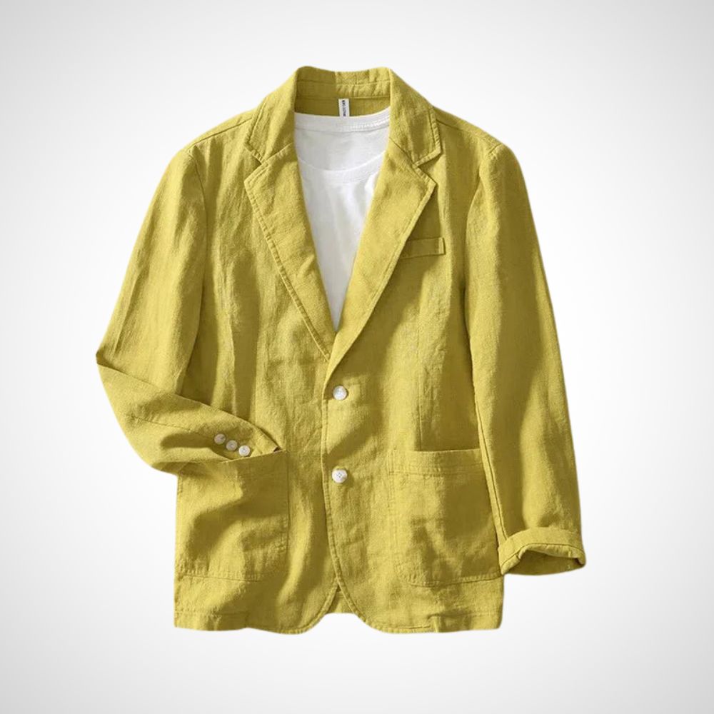 Slim Fit Cotton Linen Blazer for Men