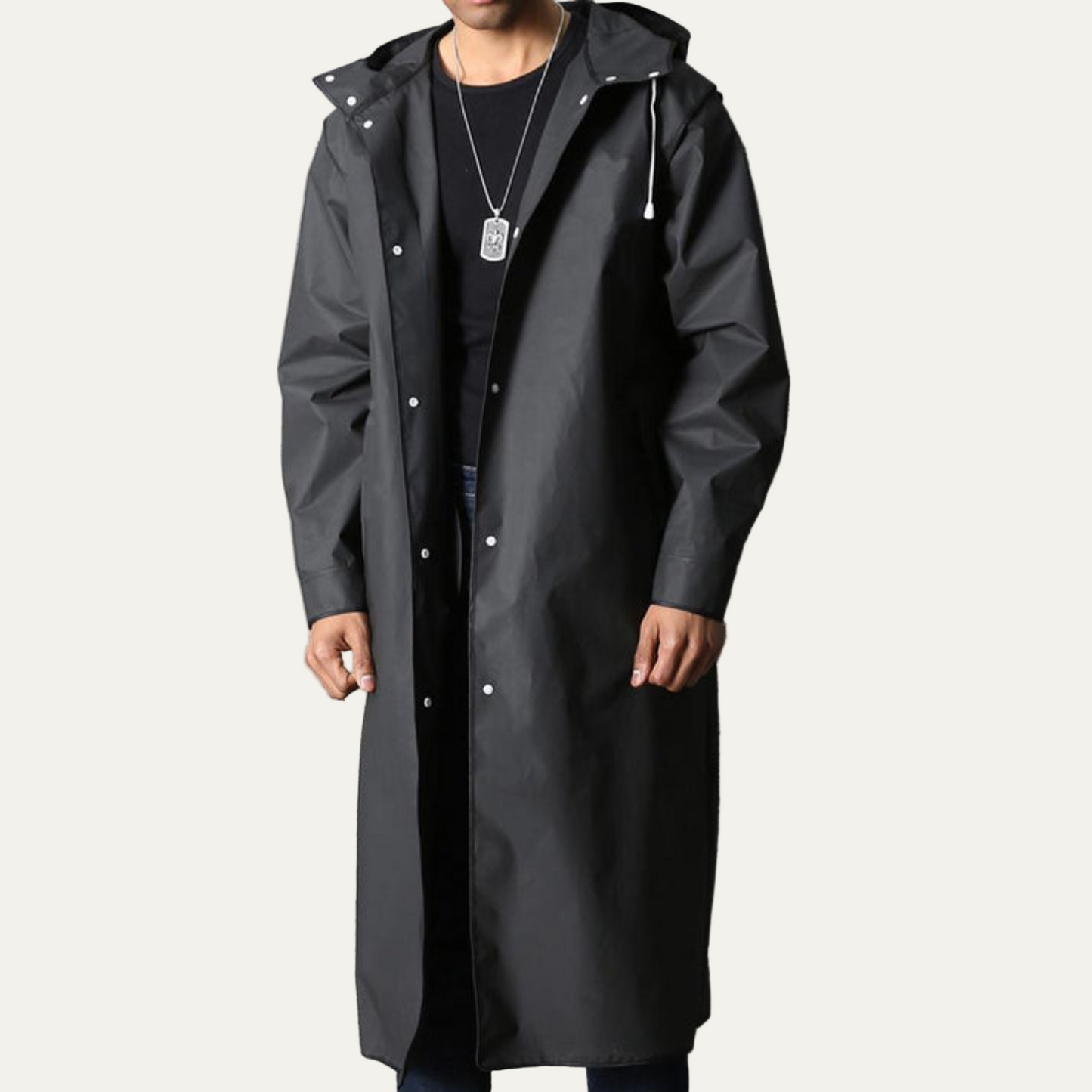 Waterproof Men's Full Zip Hooded Rain Jacket