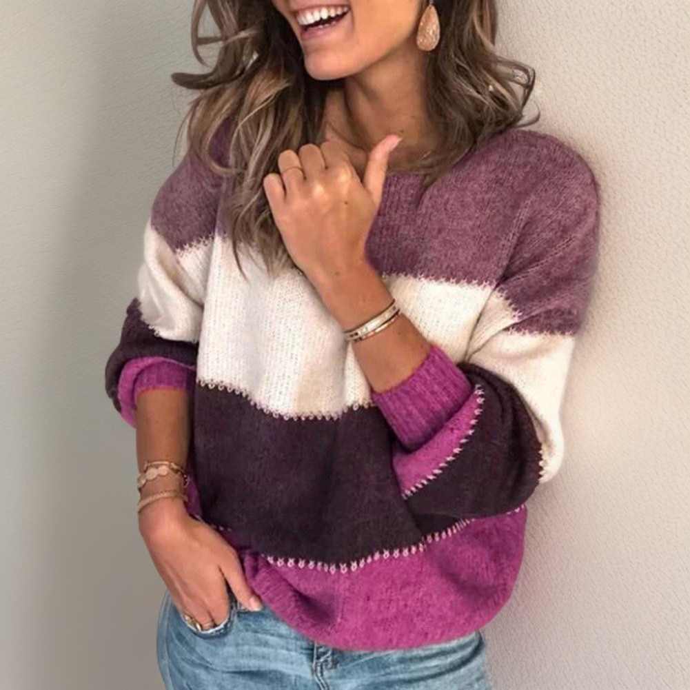 Soft Striped Cozy Crew Sweater