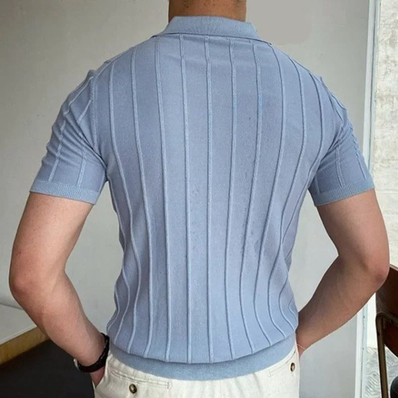 Men's Comfortable Casual Striped Polo Shirt