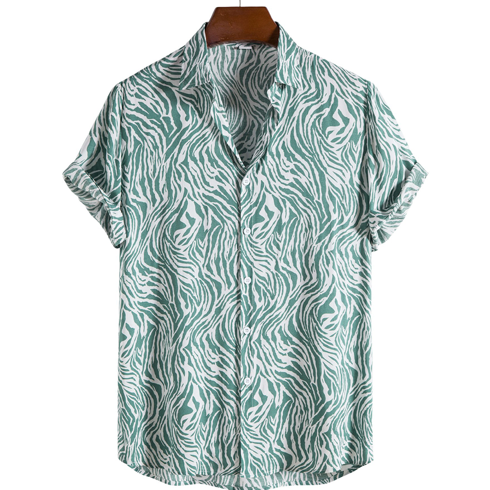 Animal Print Casual Polo Shirt