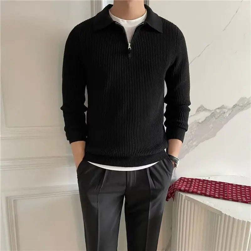 Classic Fit Men's Zip Neck Sweater