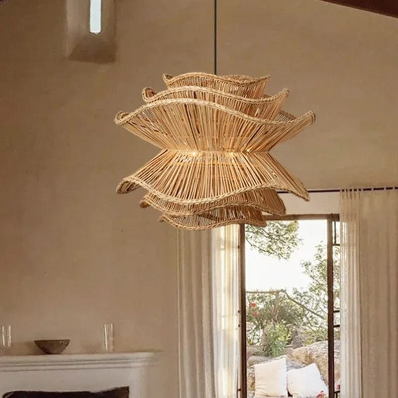 Rustic Woven Bamboo Pendant Lamp - OutfitLondon