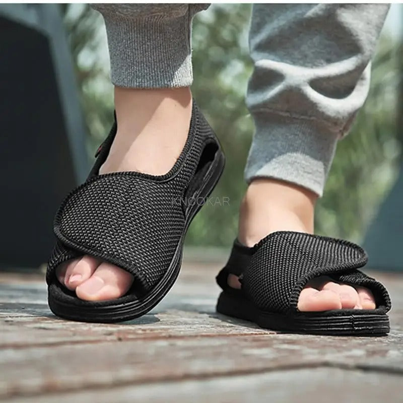 Comfortable Wide Fit Diabetic Sandals with Grip Soles