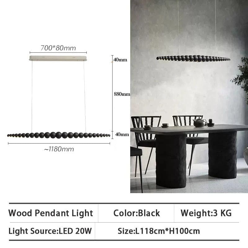 Natural Wood Drop Pendant Lighting