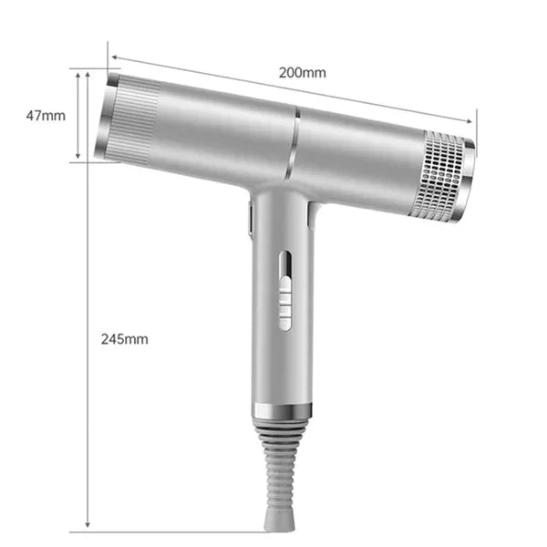 Fast Ionic Blow Dryer with Diffuser and Nozzles