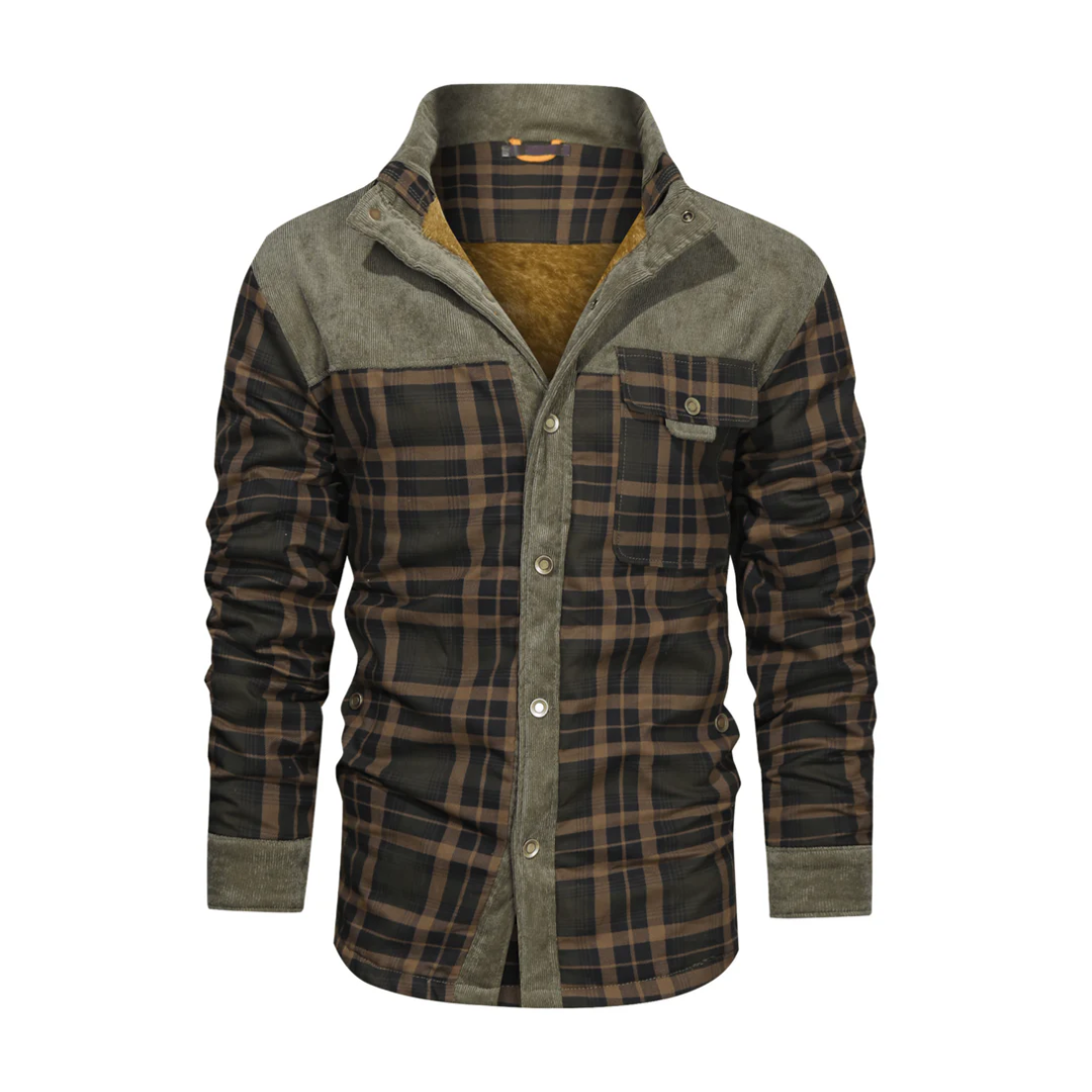 Waterproof Plaid Men's Parka Jacket