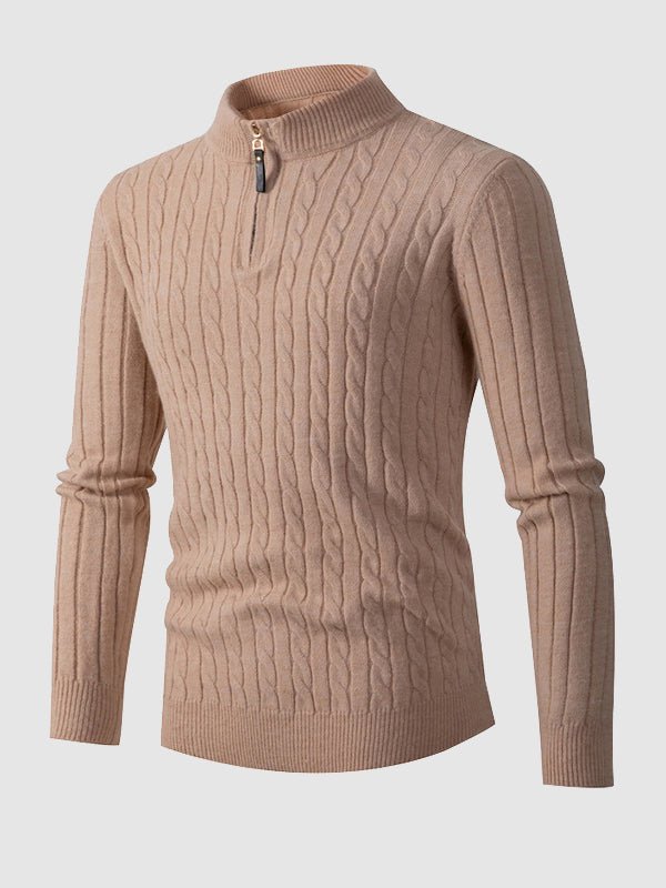 Warm Men's Zipper Neck Winter Sweater