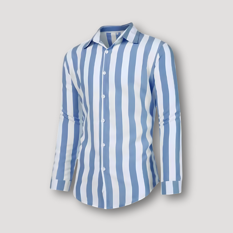 Narrow Cut Classic Stripe Button Down Shirt