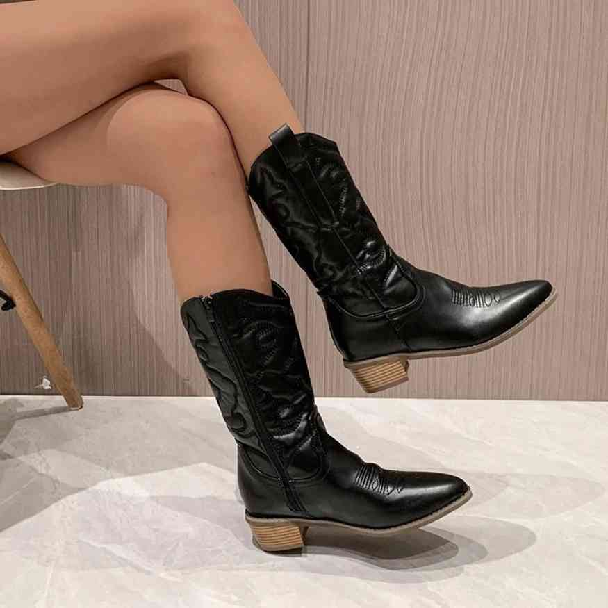 Classic Western Ankle Cowboy Boots