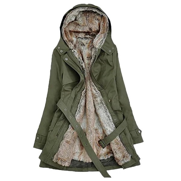 Warm Parka with Faux Fur Inside