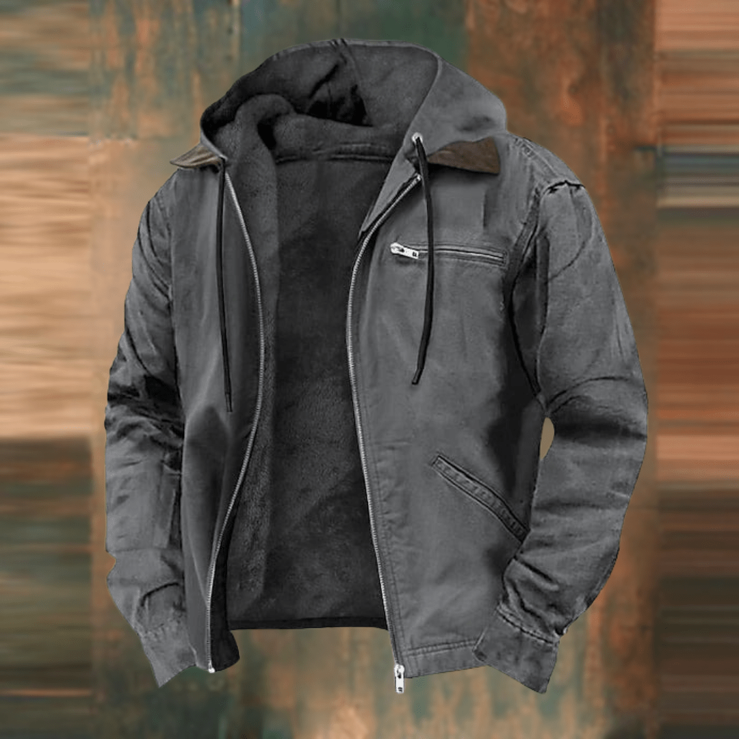 Insulated Water Resistant Mens Zipper Coat with Pockets