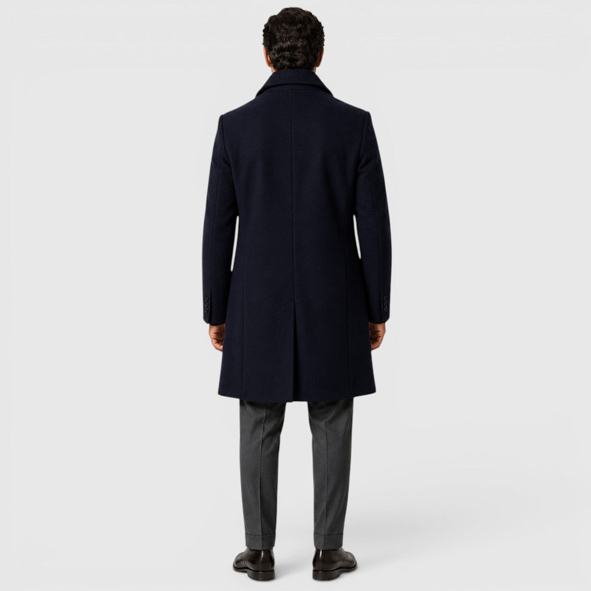 Men's Classic Wool Blend Trench Coat
