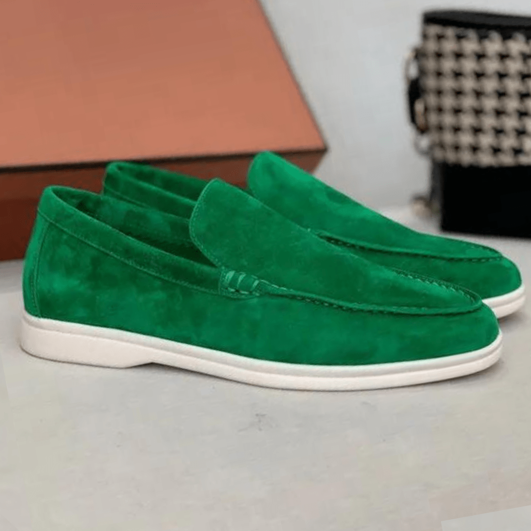 Luxury Dark Blue Suede Loafers