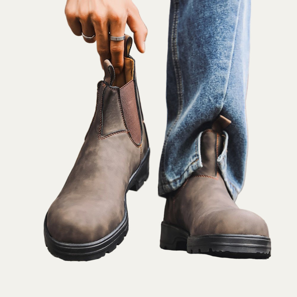 Tough Leather Ankle Chelsea Work Boots