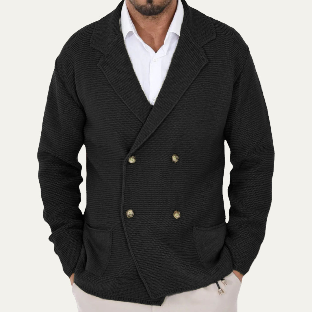 Classic Fit Textured Knit Blazer for Men