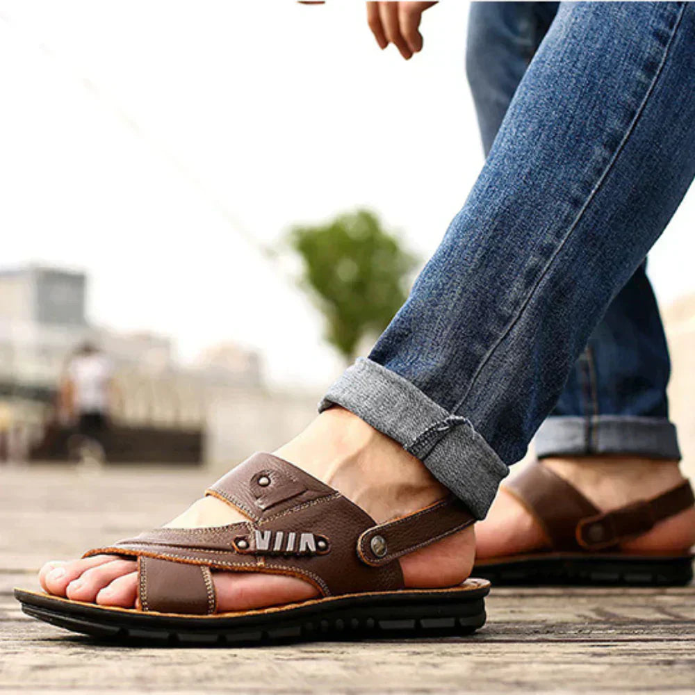 Classic Tan Leather Beach Sandals