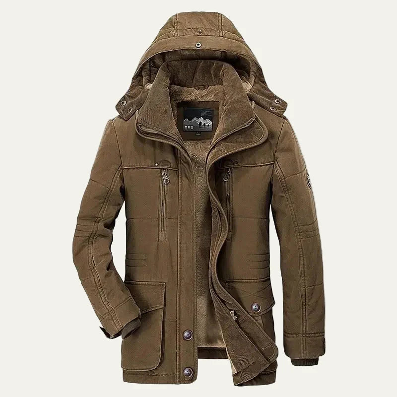 Men's Removable Fleece Lined Cold Weather Parka Coat