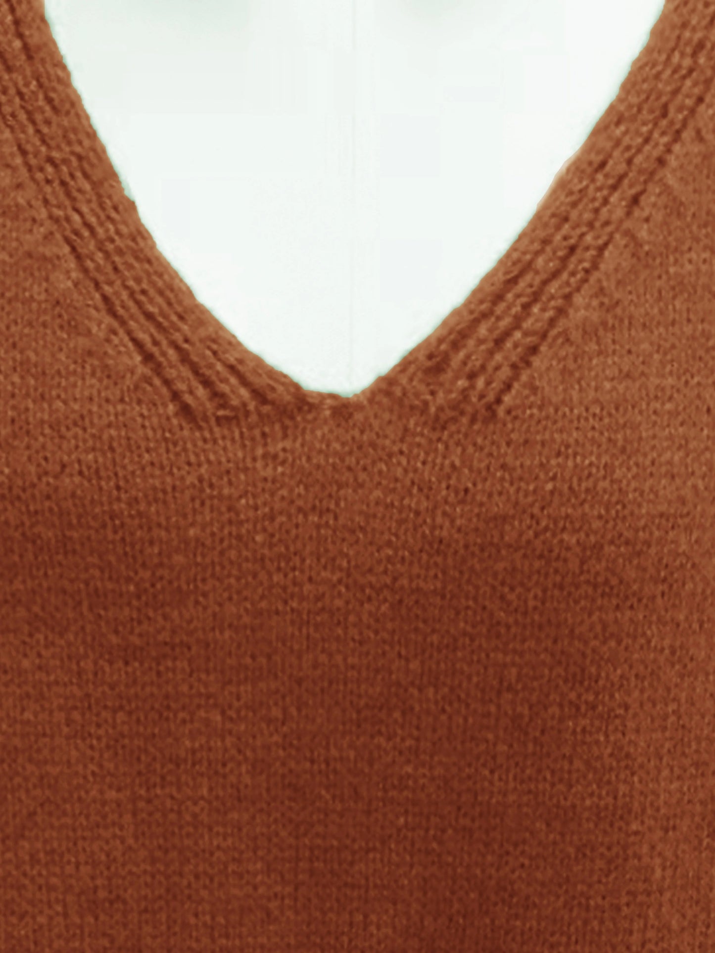 Relaxed Fit V-Neck Sweater for Full Figure Women