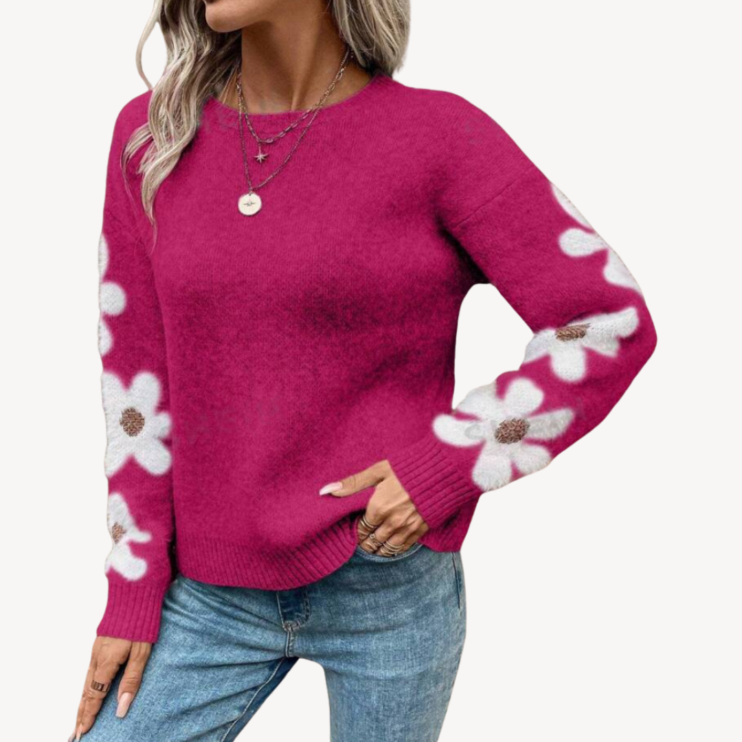 Pretty Embroidery Knit Sweater for Women