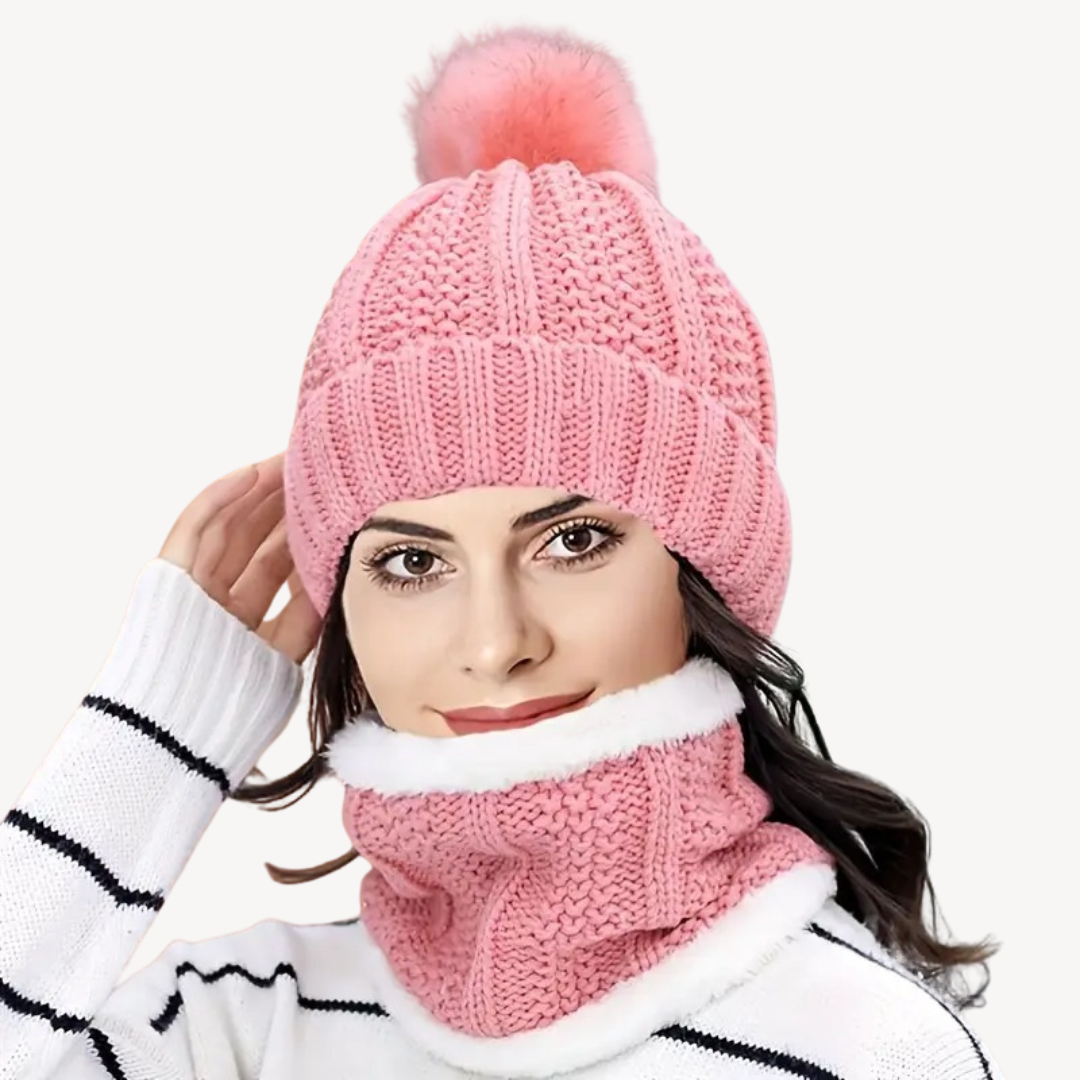 Cozy Wool Winter Hat and Scarf Set for Women