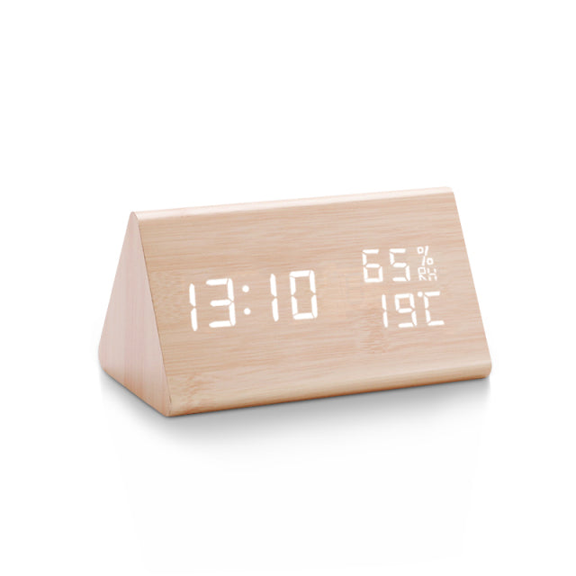 Compact LED Clock Radio with Temperature Display