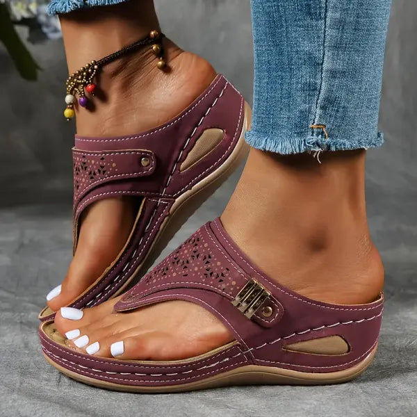 Supportive Contoured Summer Wedge Sandals for Women