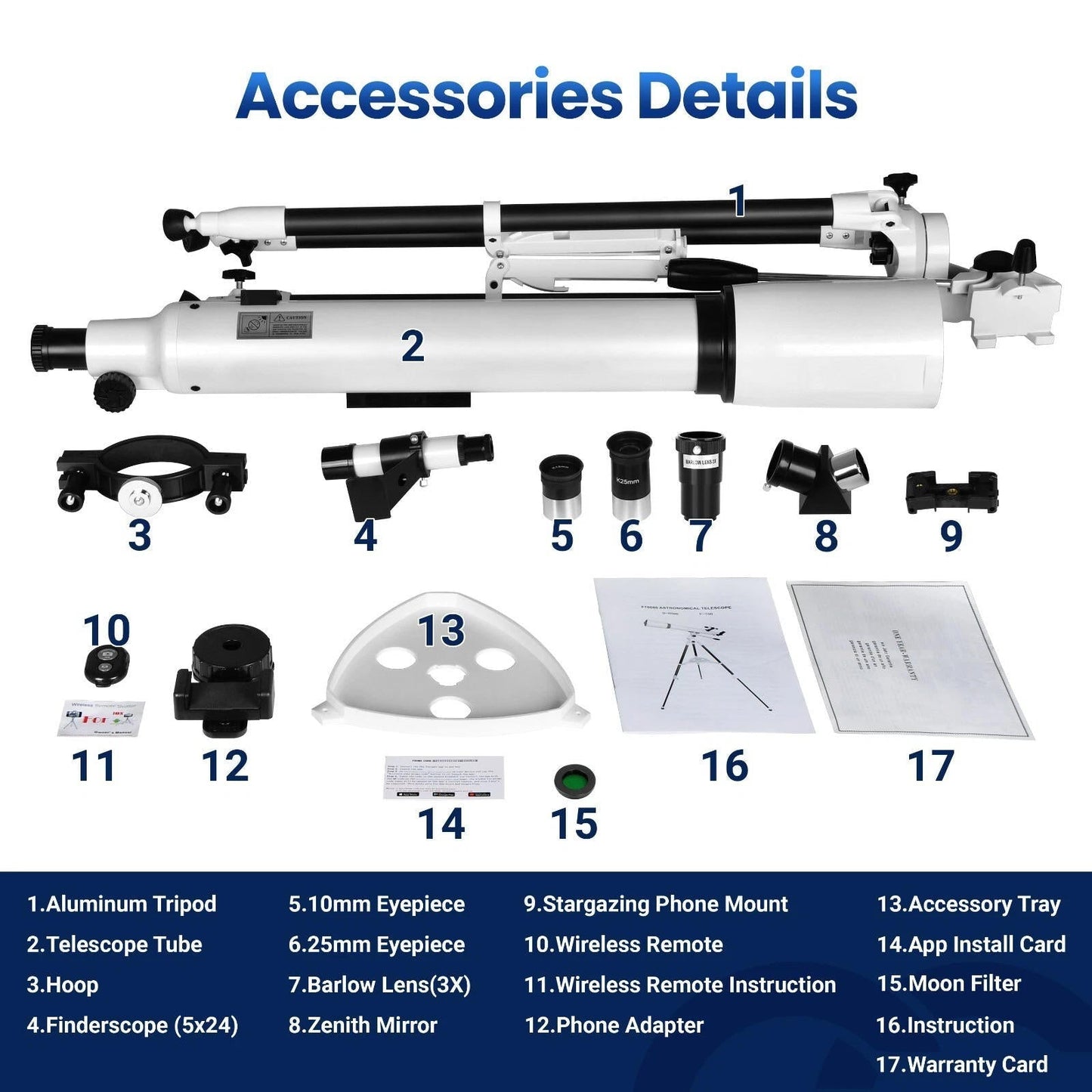 High Power 210x Adult Telescope with Star App